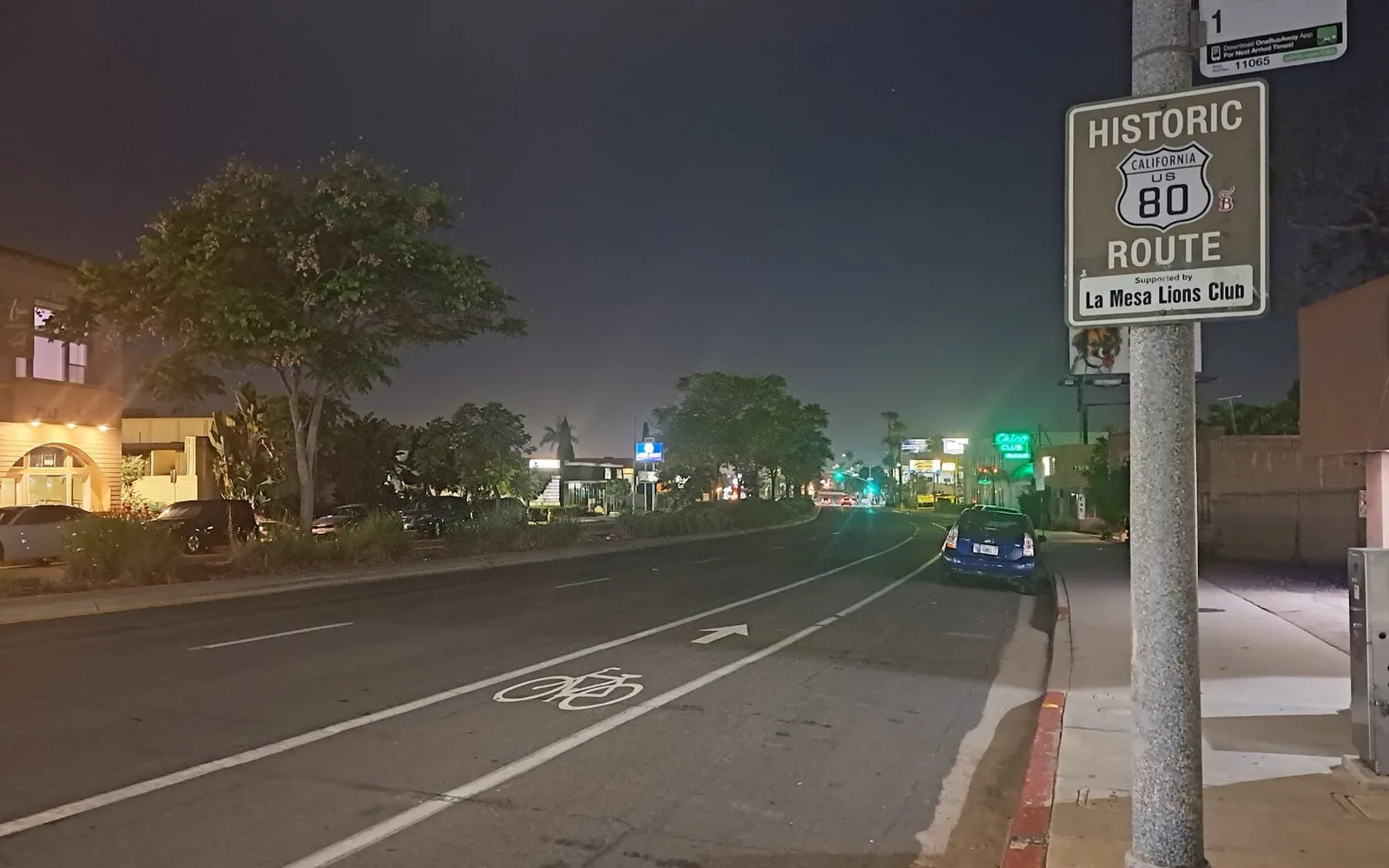 Historic U.S. Route 80 marker in La Mesa.